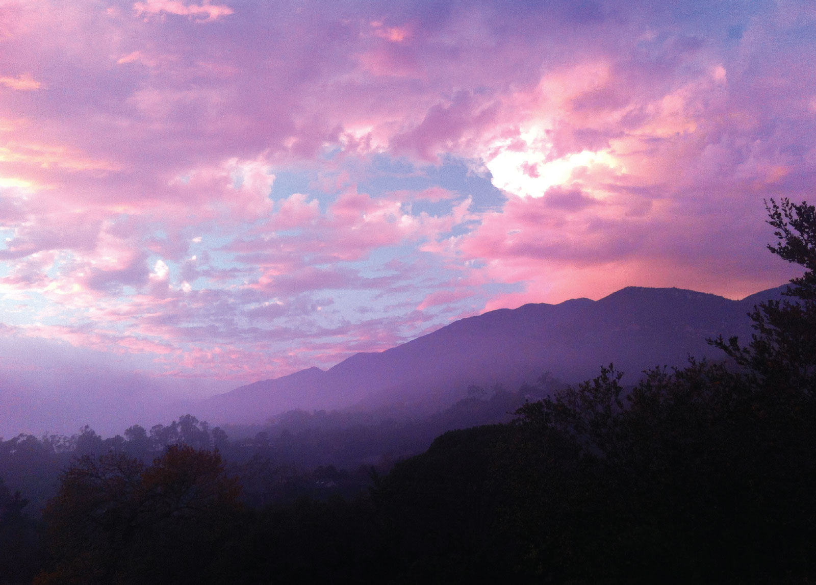 Sunset in the foothills, Santa Barbara, California