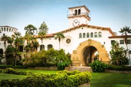 The sunken gardens at the Santa Barbara County Courthouse