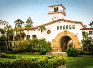 The sunken gardens at the Santa Barbara County Courthouse