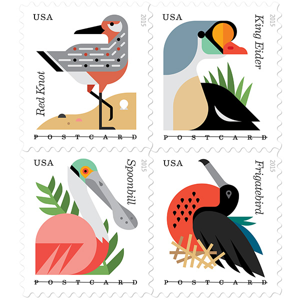 Coastal Bird Forever Postcard Stamps
