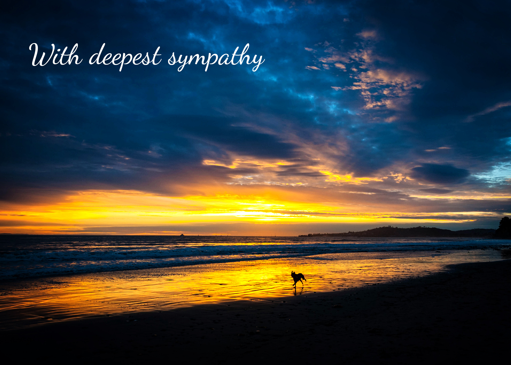 Butterfly Beach Sunset-With Deepest Sympathy Card